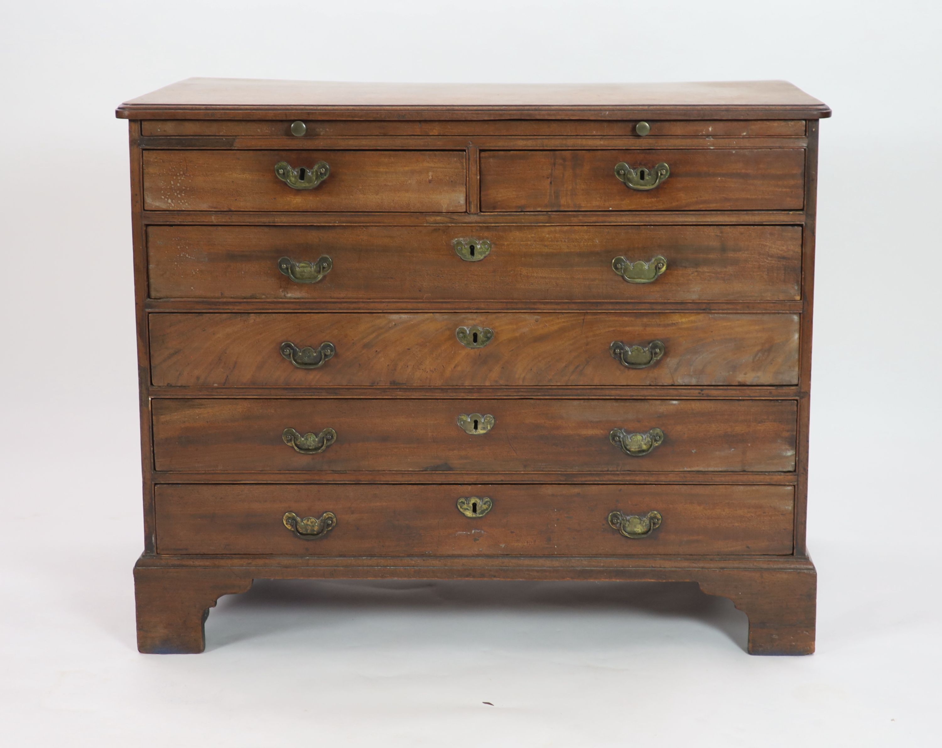 A George III mahogany chest, W.99cm D.58cm H.80cm